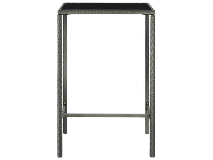 POUFGDR Bartisch, Garten, Kunstharz, geflochten, 70 x 70 x 110 cm Gehärtetes Glas, pulverbeschichteter Stahl, wetterfest, leicht zu reinigen