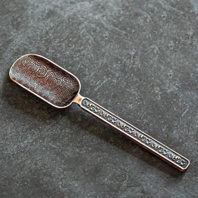 Uplift Treasures Retro Alloy Tea Spoon With Auspicious Cloud Design red copper cloud