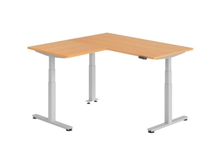 Schreibtisch Office Buche elektrische Höhenverstellung 160 x 160 cm