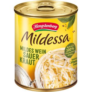 Hengstenberg Gemüsekonserve Mildessa Mildes Weinsauerkraut, ohne Zuckerzusatz, geschnitten, in der Dose, 810 g