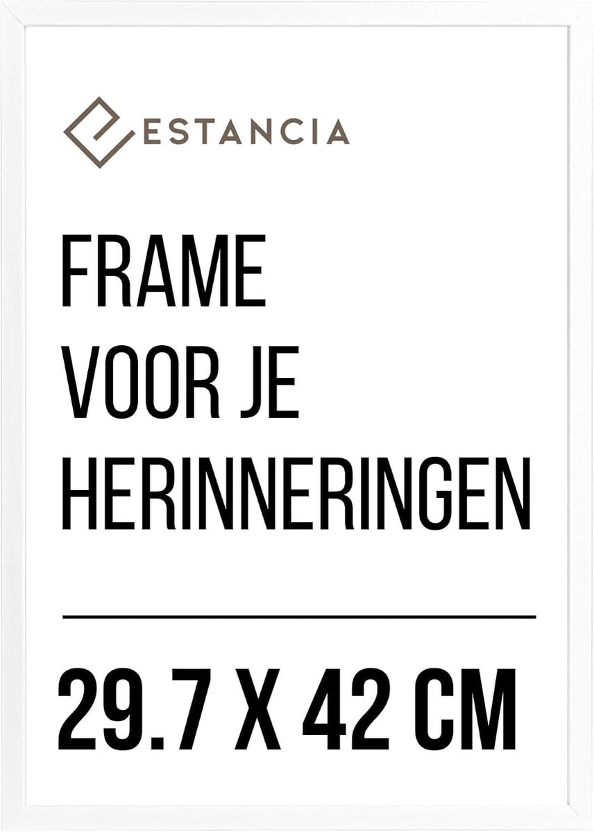 Wit houten fotolijst A3 met schokbestendig plexiglas