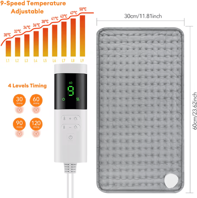 Inspire Curations Electric Heating Pad Blanket For Neck, Back, Shoulders & Full Body Warmth 30 60cm A eu Plug