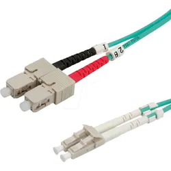 ROLINE 21158712 - LWL Patchkabel, LC Duplex / SC Duplex, OM3, 50/125 μm, türkis, 2