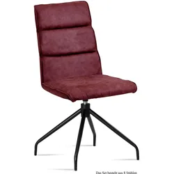 ESSZIMMERSTUHL drehbar (8er-Set) Domini 47x92x60 Schwarz/Marsala