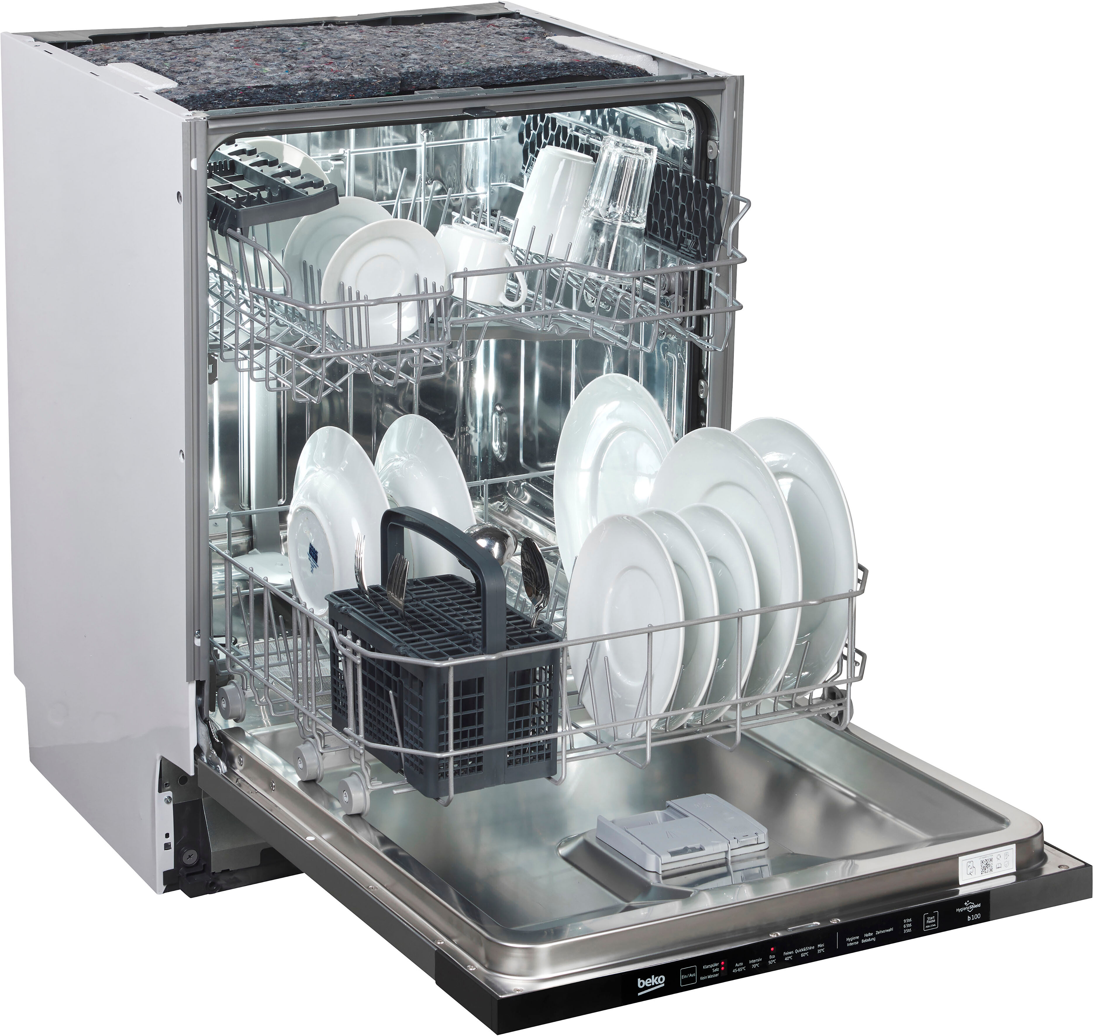 Beko vollintegrierbarer Geschirrspüler, Energieeffizienz: E, transparent, B:59,8cm H:81,8cm T:55cm, Geschirrspüler, HygieneIntense – Maximale Hygiene durch besonders hohe Temperaturen, vollintegrierbarer Geschirrspüler