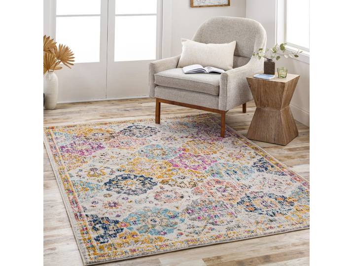 Teppich LIVABLISS CUZCO , orange, B:200cm H:11,4mm L:200cm, Polyester, Polypropylen (PP), Teppiche, Teppich