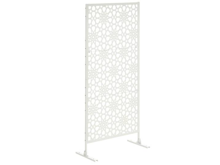 ComfortXL Paravent De-18044 3-teilig, Metall-Motiv Weiß, 92x198x45 cm, Wohnzimmer, Raumteiler, Paravents