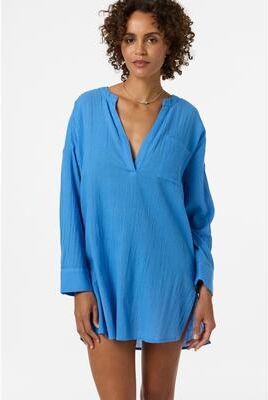 O'Neill s Belizin Long Sleeve Cover-Up Dress in Blue, Size XL