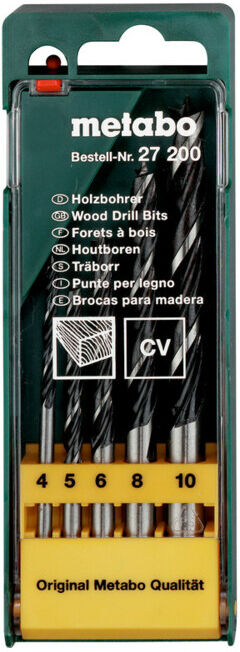 Coffret de mèches à bois, 5 pièces metabo (627200000)