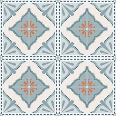 Transform Large Tile Blue Peel & Stick Wallpaper