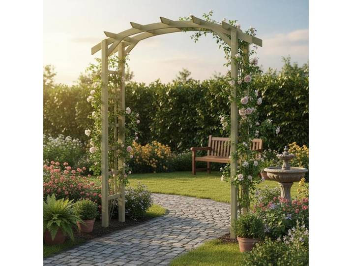 Pergola de jardin, bois de pin imprégné, 180x210x40cm