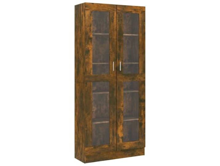 vidaXL Vitrinenschrank, Vitrine mit viel Stauraum, Beistellschrank für Schlafzimmer Wohnzimmer Büro, Büroschrank Schrank, Räuchereiche Holzwerkstoff