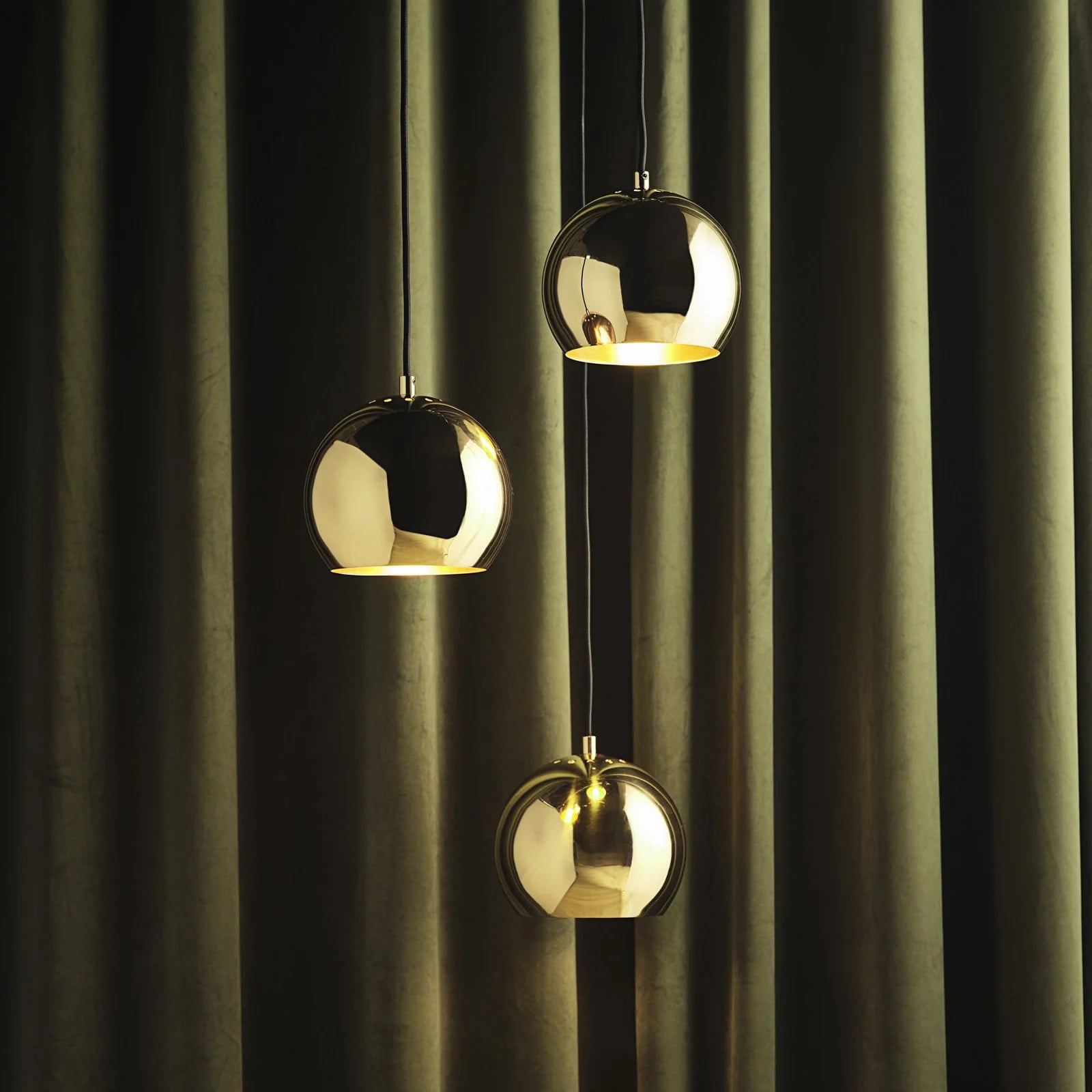 FRANDSEN Ball hanglamp, glanzend messing, Ø 18 cm
