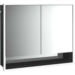 emco loft Lichtspiegelschrank mit Unterfach, 800mm, 2 Türen, Unterputzmodell, schwarz/spiegel, 979813507, Ausführung: 2 Türen