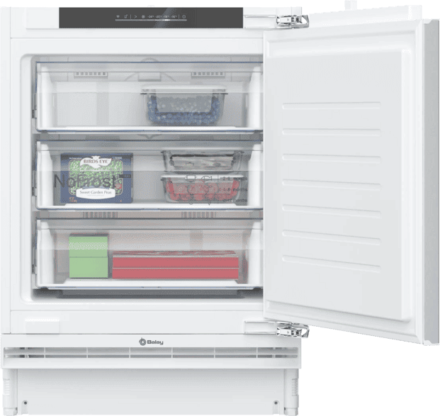 Congelador bajo encimera - Balay 3GUE033F, 85 l , 82 cm, Home Connect, No Frost, Sin panelar