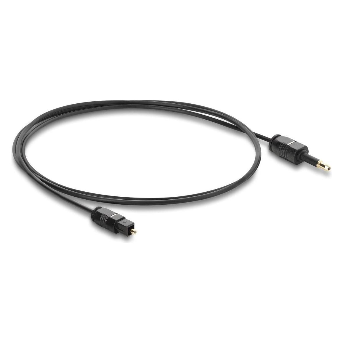 Delock TOSLINK Kabel mini TOSLINK 3,5 mm Stecker auf TOSLINK Stecker, Ø 2,2 mm, 1 m, schwarz (84969) (1 m, Toslink Kabel) (84969)