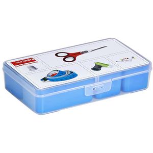 Sunware Aufbewahrungsbox Q-Line Nähbox, 1,45Liter, mit 5 Einsätzen, Kunststoff, A5, 25 x 15 x 5cm