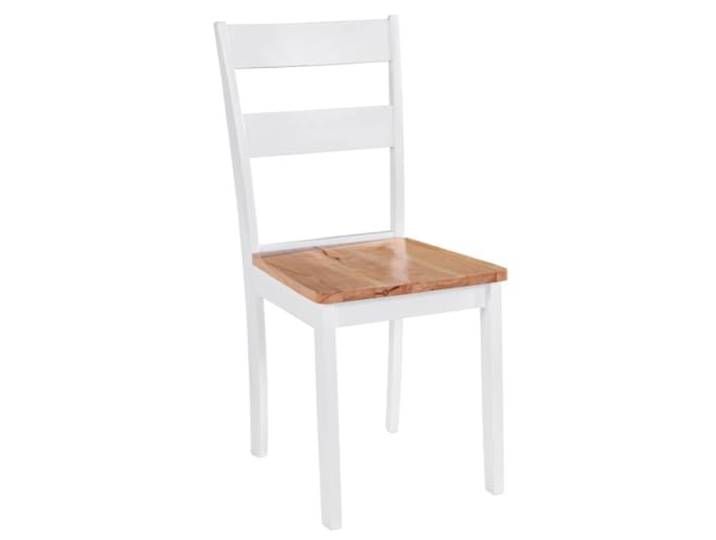 HKLGBVCR 4 Esszimmerstühle, Weiß, massives Gummibaumholz 4 Stühle, massives Gummibaumholz, weiß, 110 kg pro Sitz, einfache Montage, Esszimmer