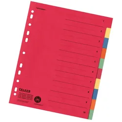 Falken, Register Karton, 24,0 x 29,7cm, 230g/m2 Manila-RC-Karton, 10-teilig