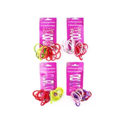 12er Pack Haargummis, elastische Haarbänder, Zopfgummis, bunte Haar Accessoires, zufällige Farben