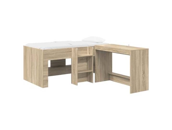 Keeushr Hochbett mit Schreibtisch 2 STK. Sonoma-Eiche Holzwerkstoff,100x45x75 cm Schreibtisch,2-in-1 Design,Schlafzimmer,Homeoffice