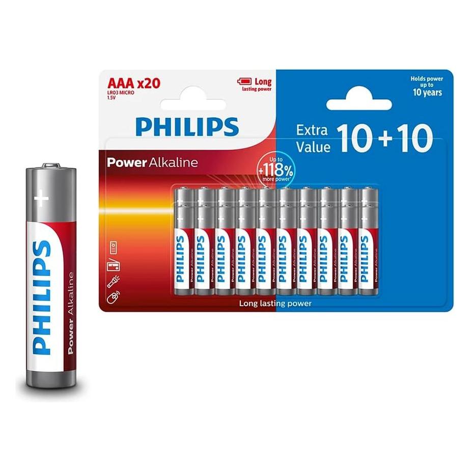 Philips AAA-Batterien - LR03/1.5V (20 Stk., A) (LR03)