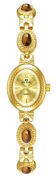 DynamicDeals Gold Bracelet Amber Jewelry Quartz Oval Wristwatch For Women, Luxury Elegant Ladies Watch, Retro Fashion Style gold