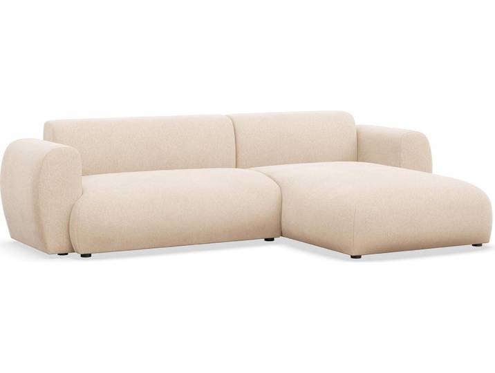 Selsey Emia – L-Form Ecksofa mit Schlaffunktion, Chenille-Stoff, rechts ausgerichtet, Hellbeige
