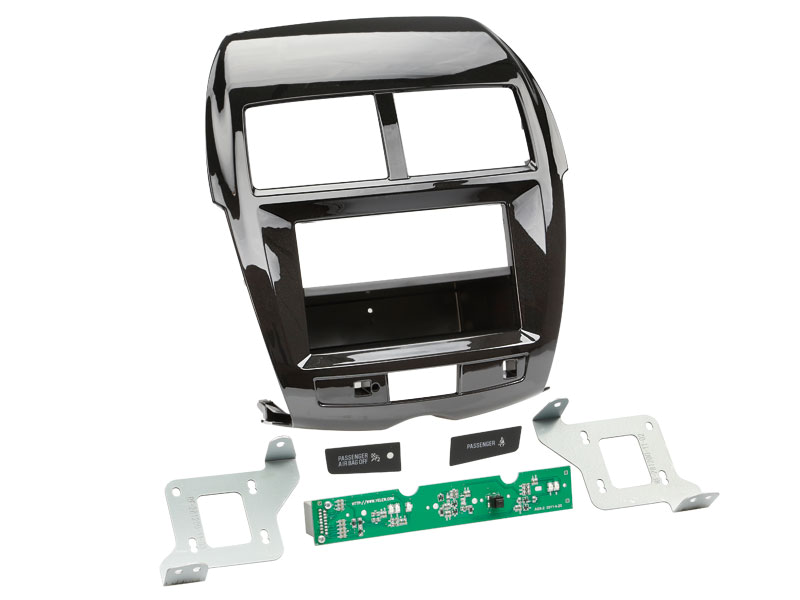 ACV 2-DIN Radioblende mit Fach Klavierlack schwarz / nacre Citroen, Peugeot