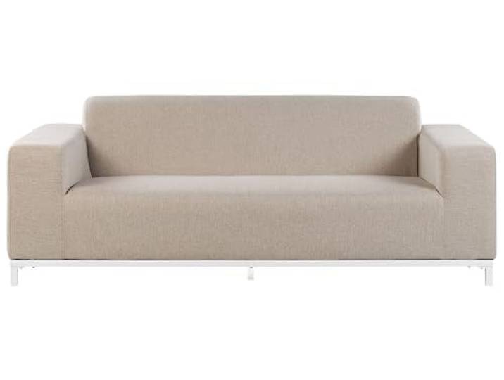 Beliani Trendy Sofa Polsterbezug beige weißes Gestell Indoor&Outdoor Rovigo