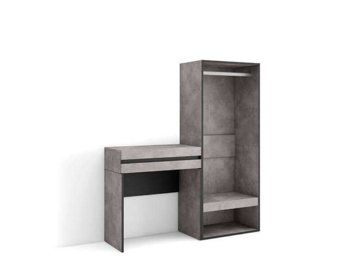 Table console d´entrée effet bois ciment 130x35x145cm
