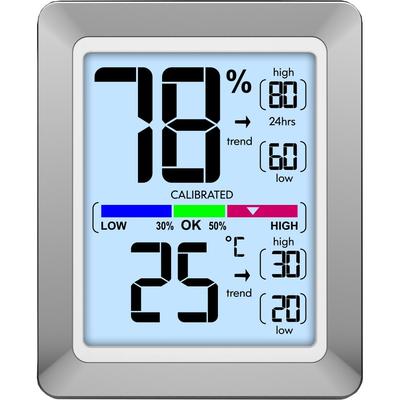 Technoline WS 9460 - moderne Raumklimastation mit Temperatur- und Luftfeuchteanzeige in chrom/weiß