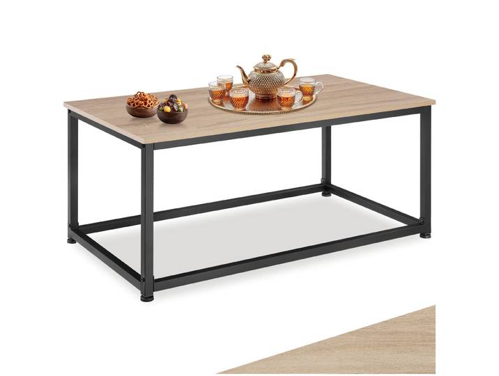 Couchtisch Lynch 100x55x45,5cm - Industrial Holz hell, Eiche Sonoma
