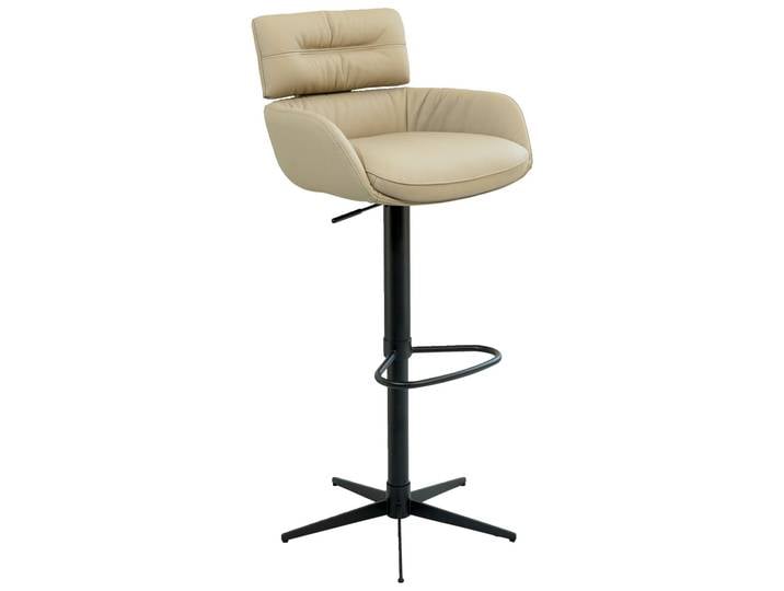 Dieter Knoll Barhocker PABLO, Hellbraun, Leder