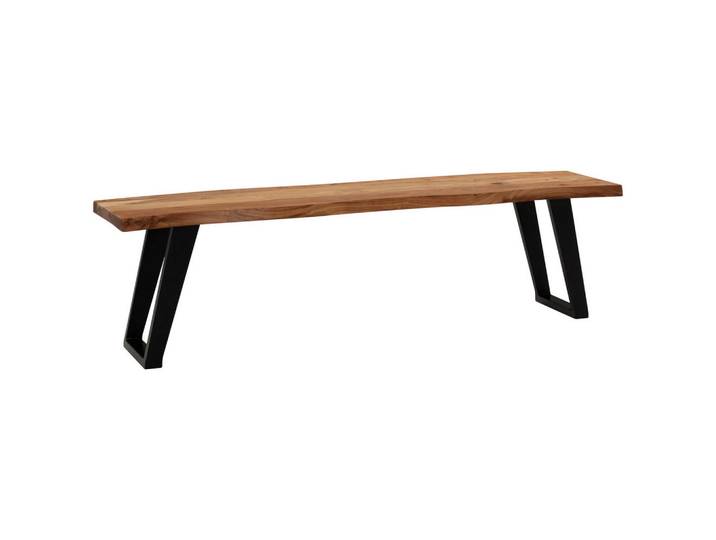 Mid.you Sitzbank, Akazie, Metall, Akazie, massiv, 4-Sitzer, 180x45.5x40 cm, Esszimmer, Bänke, Sitzbänke