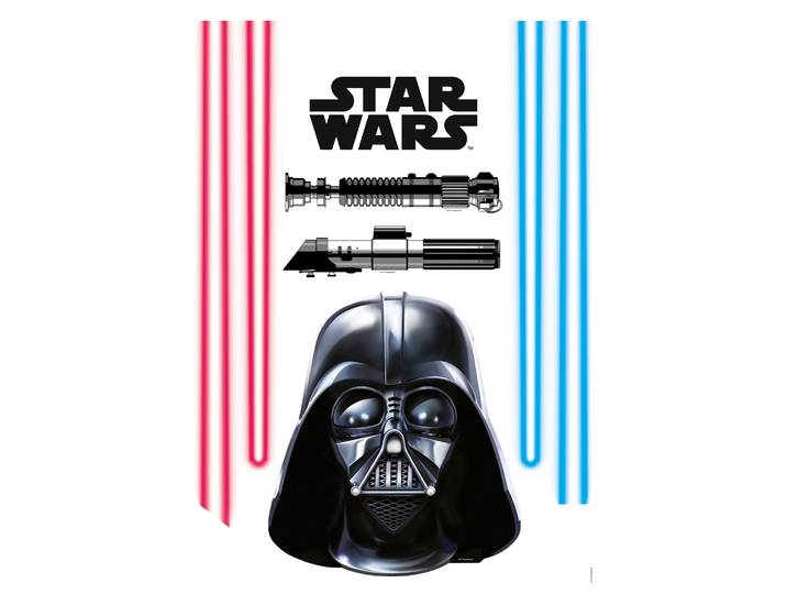 Wandtattoo KOMAR Star Wars Darth Vader and Lightsaber - Grösse 50 x 70 cm , bunt (schwarz, rot, blau), B:50cm H:70cm, Folie, Wandtattoos, Wandtattoo, selbstklebend, Wandsticker, Kinderzimmer