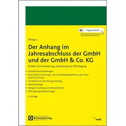 Der Anhang im Jahresabschluss der GmbH und der GmbH & Co. KG, Schulbücher von Holger Philipps
