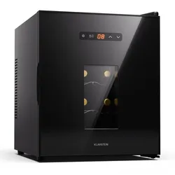 Klarstein Silent Vino 16 Uno | Weinkühlschrank | 1 Zone / 16 Flaschen Schwarz