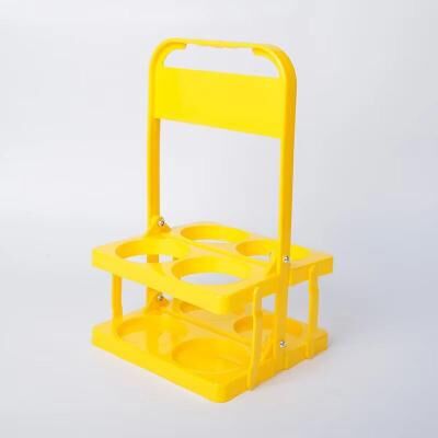 Inspired Finds Portable Foldable Beer & Beverage Rack Durable Cup Organizer And Bottle Holder For Parties & Travel yellow 4holes