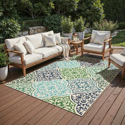 Style Haven Miramar Moroccan Medallions Blue/ Green Indoor/Outdoor Area Rug-