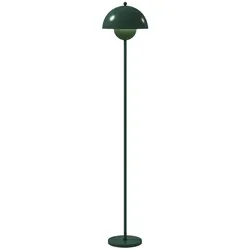 OKWISH Stehlampe mit rundem Schirm Ø30x30x155 cm Grün, reflektierendes Licht mit Fußschalter, E27 Fassung, Stahlständer für Wohnzimmer Büro