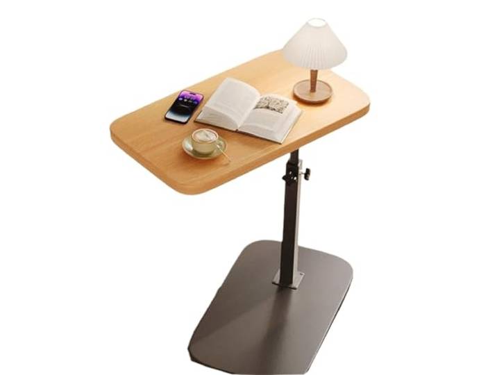 Ayztantine Sofatisch mit Rollen C-Form Foldable Sofa Edge Table Adjustable Height Flip Desktop