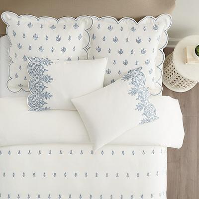 Marie Embroidered Scallop Duvet Cover - King - Ballard Designs