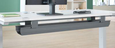 Schäfer Shop Genius Kabelkanal für Tischbreite 1600 mm, abklappbar, Stahl, anthrazit, B 1200 mm