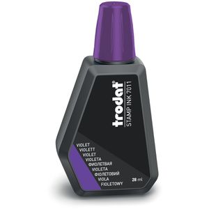 Trodat Stempelfarbe 7011, wasserbasiert, violett, für Schaumstoff- und Filzkissen, dokumentenecht, 28 ml