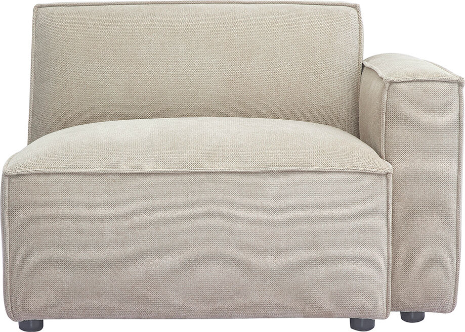Miliboo Rechtes Eckmodul für Sofa in beigem Samteffekt-Texturstoff SPLIT