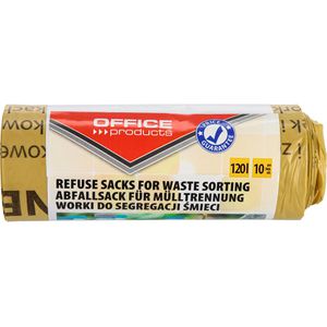 Office-Products Müllsäcke 22025232-06, 120 Liter, stark, gelb, 10 Stück
