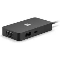 Microsoft Surface USB-C Travel Hub for business (Nordische Länder) (USB-C), Dockingstation + USB Hub, Schwarz