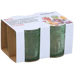 alpina Trinkglas 240ml 4pc, Trinkgläser, Grün