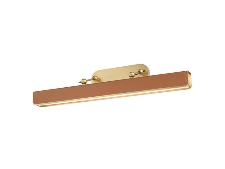 Elstead Lighting Led-Wandleuchte, Messingfarben, Metall, Kunststoff, Leder, Longlife-Leder, G, 80x19.7 cm, Lampen & Leuchten, Innenbeleuchtung, Wandlampe, Wandlampen